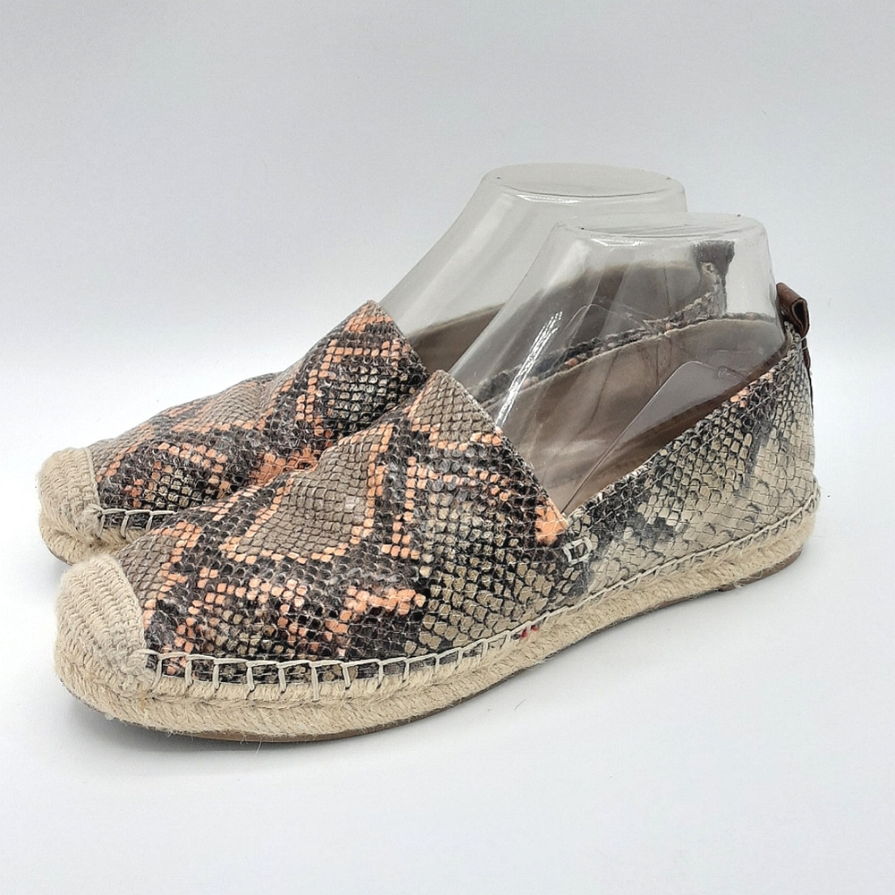 Sam Edelman Khole Snake Print Espadrille Leather Slip-on Shoe Size 7M.